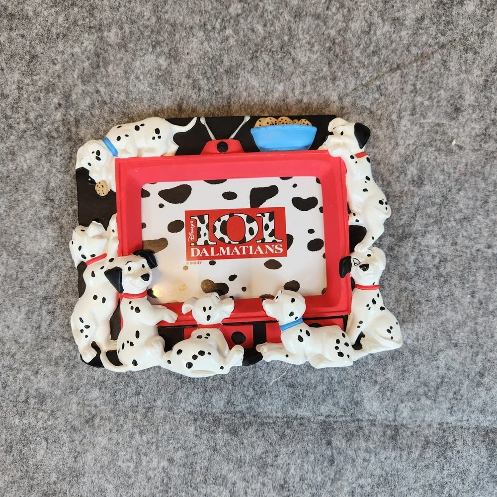 VTG Disney 101 Dalmatians Puppies Watching TV Photo Picture Frame Ceramic Decor‎